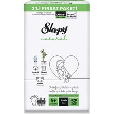 Sleepy Bebek Bezi Natural 5+ Beden Junior 13-20 kg 52'li Fırsat Paket