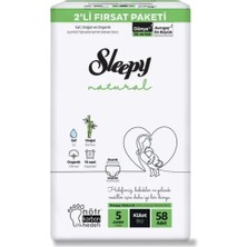 Sleepy Natural Külot Bebek Bezi 5 Beden Junior 58'li Fırsat Paket