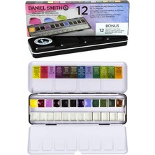 Daniel Smith Colors Of Inspiration Hand Poured Watercolor Set 12 Half Pans Metal Kutu + 12 Boş Küvet