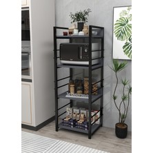 3E Dekorasyon Yapı Mutfak Dolabı Raflı Mikrodalga Düzenleyic Çok Amaçlı Düzenleyici Banyo Dolabı Kahve Köşesi Mdf 150CM