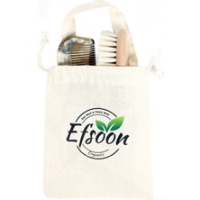 Efsoon Organics Bebek Saç Fırçası ve Tarak Büyük Boy Keçi Kılı Fırça ve Keçi Boynuzu Kemik Tarak Isim Yazılabilir