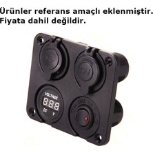 Motoraid 4 Yuvarlak Delikli Pano Montaj Port Plastik Yuva Çakmak USB Panel