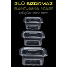 Yok Yok Ambalaj Plastik Sızdırmaz Kap Kullan At Tek Kullanımlık Plastik Kapaklı Kase 3' Lü Küçük Boy Set