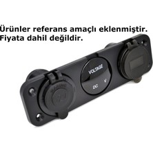 Motoraid 3 Yuvarlak Delikli Pano Montaj Port Plastik Yuva Çakmak USB Panel