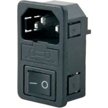 Ayt C14 Power Soket Erkek Anahtarlı+Fuseli Kulaksız Ul (IC-214A-S)