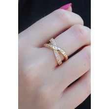 Fy Butik Gold Renk Zirkon Taşlı Kadın Yüzük
