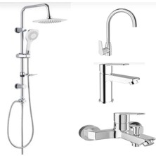 Kale Mare Banyo+Lavabo+Mutfak Bataryası ve Tema 53270 Tepe Duş Seti