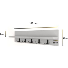 Mirobi Portmanto Elbise Askılığı, Duvar Askılığı 80 cm