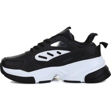Sunstep Vientto Bağcıklı Kadın Spor Sneaker Ayakkabı Siyah Beyaz 3404