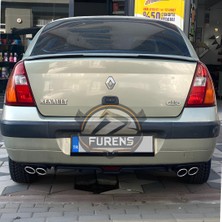 Furens Renault Clio 2 Symbol 1998-2008 Sedan Uyumlu Bagaj Üstü Yarasa Spoiler Çıtası Piano Black Parlak Siyah