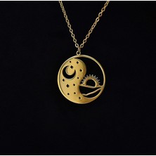 N!da Jewelry 925 Ayar Gümüş Güneş Ay Yin Yang Kolye