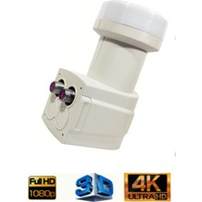 Usin 10 Metre Uydu Kablosu + Ikili Çıkış Çanak Uydu 4K Full Hd 3D Lnb + F Konnektör (2 Li Twin Lnb)