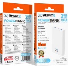 Enerx Powerbank 20000MAH 18 Watt Beyaz ENR-P20T