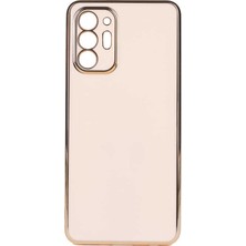 Teknomoda Samsung Galaxy Note 20 Ultra Kılıf Kenarları Gold Kamera Korumalı Renkli Pastel Silikon Rose Gold Bark