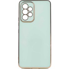 Teknomoda Samsung Galaxy A53 5g Kılıf Kenarları Gold Kamera Korumalı Renkli Pastel Silikon Açık Yeşil Bark