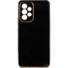Teknomoda Samsung Galaxy A53 5g Kılıf Kenarları Gold Kamera Korumalı Renkli Pastel Silikon Siyah Bark