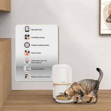 Haustier PF02 Akıllı Kedi Köpek Otomatik Mama Kabı , Tuya App-Wifi Uzaktan Kontrol, 4lt Hazne, Metal Kase