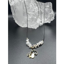 Gümüştel El Sanatları Aytaşı Doğal Taş Tasarım Mantar Obje Detaylı Kolye