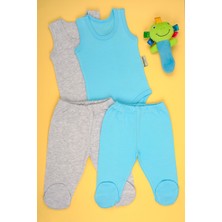 Bebe Tospik Pamuklu Yumuşak Kız - Erkek Bebek Patikli 2'li Takım