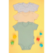Bebe Tospik 3'lü Pamuklu Kısa Kol Çıtçıt Body Zıbın