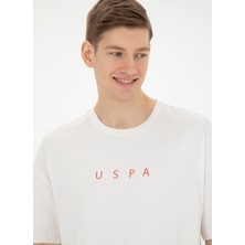 U.S. Polo Assn. Bisiklet Yaka Ekru Erkek T-Shirt NAVU