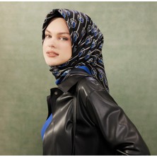 Armine Twill Ipek Eşarp Siyah, Saks, Gri 8822-51