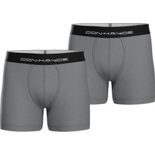 Don-Kayde Premium Micro Modal Antrasit Gri Erkek Boxer Short 2'li Set