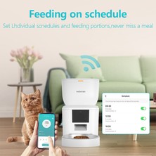 Haustier QQ023 Akıllı Kedi Köpek Mama Kabı, Tuya App-Wifi Uzaktan Kontrol, 4lt Hazne, Metal Kase