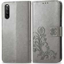 Bdt Boutique Sony Xperia 10 Iii Flip Kapak Için Dört Yapraklı Yonca Kısa Kayış Telefon Kılıfı (Yurt Dışından)