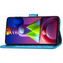 Bdt Boutique Samsung Galaxy M51 Dört Yapraklı Yonca Deri Için Kısa Kayış Flip Telefon Kılıfı (Yurt Dışından)