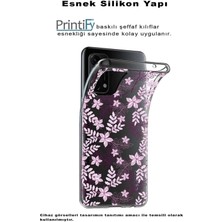 PrintiFy Redmi 10 2022 Uyumlu Kamera Korumalı Kapak Floral Pudra Tasarımlı Şeffaf Silikon Kılıf