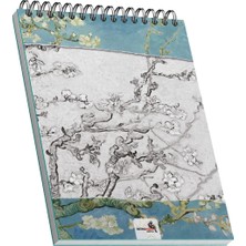 Retronote Almond Blossoms, Van Gogh 1890, A5 Eskiz Defter Iı, Çizgisiz, 100 Sayfa, 100 Gram, Beyaz Renk