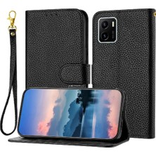 Manyi Mall Vivo Y15S/Y15A Litchi Desen Flip Folio Pu Deri Cüzdan Için Telefon Kılıfı (Yurt Dışından)