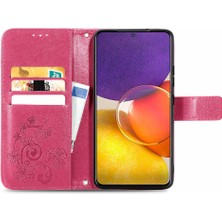 Manyi Mall Samsung Galaxy A82 5g Için Kılıf Deri Kılıf Kapak Kapak Kısa Kayış Dört (Yurt Dışından)