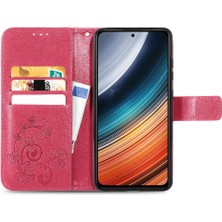 Manyi Mall Xiaomi Redmi K40S Için Kılıf Kısa Kayış Dört Yapraklı Yonca Deri Kılıf Flip (Yurt Dışından)