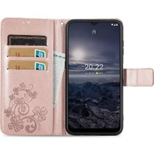 Manyi Mall Nokia G21 Kısa Kayış Dört Yapraklı Yonca Flip Kapak Kılıf (Yurt Dışından)