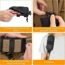 Papajack Siyah-Taktik Molle Çantası Askeri Edc Aracı Cepler Açık Sırt Çantası Omuz Askısı Aksesuar Kılıfı Kompakt Telefon Çantası (Yurt Dışından)