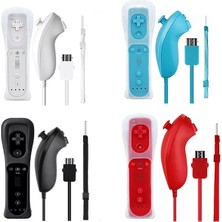 Papajack Siyah-Kablosuz Gamepad Uzaktan Kumanda + Nunchuck 2 In 1 Nintendo Wii Denetleyici Joystick Silikon Kılıf (Yurt Dışından)