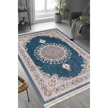 Efor Halı Amasra Mavi Halı Yumuşak Oturma Odası Salon Çocuk Odası Mutfak Halısı P256d 150 x 230