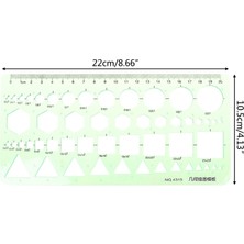 Bifeng Shop NO.4315 Stili 18 Stilleri Cetveller Yeşil Plastik Daireler Geometrik Şablon Cetvel Stencil Ölçme Aracı Kırtasiye Öğrenciler Çizim Eğrisi Cetvel (Yurt Dışından)