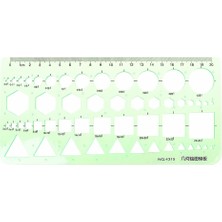 Bifeng Shop NO.4315 Stili 18 Stilleri Cetveller Yeşil Plastik Daireler Geometrik Şablon Cetvel Stencil Ölçme Aracı Kırtasiye Öğrenciler Çizim Eğrisi Cetvel (Yurt Dışından)