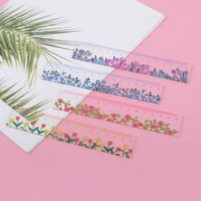 Bifeng Shop No.1 Stili Çiçek Cetvel Kawaii Kore Kırtasiye Şeffaf 15 cm Regla Okul Malzemeleri Çizim Aracı Papeleria Aksesuarları Okul Kuralları (Yurt Dışından)