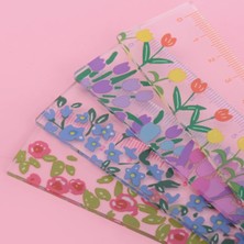 Bifeng Shop No.1 Stili Çiçek Cetvel Kawaii Kore Kırtasiye Şeffaf 15 cm Regla Okul Malzemeleri Çizim Aracı Papeleria Aksesuarları Okul Kuralları (Yurt Dışından)