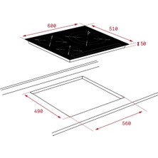 Teka - Izf 6320 - Ankastre Cam Seramik Indüksiyonlu Ocak - 7400 W - Siyah - 60 cm - 10210178