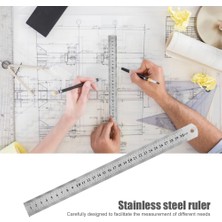 Bifeng Shop 150MM Tarzı Çift Taraflı Ölçüm Metal Cetvel Öğrenme Ofis Kırtasiye Çizim Malzemeleri (Yurt Dışından)