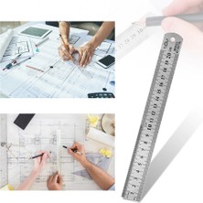 Bifeng Shop 500MM Tarzı Paslanmaz Çelik Metal Düz Cetvel Çift Taraflı Cetvel Hassas Ölçme Aracı (Yurt Dışından)
