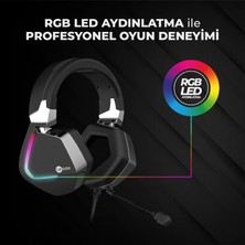 Lecoo HT402 USB Kablolu Surround 7.1 RGB LED Aydınlatmalı Çıkartılabilir Mikrofonlu Kulak Üstü Gaming Kulaklık Siyah