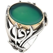 Taja Erkek Yüzük Gümüş 925 Kılıç Motifli Islami Elif Vav