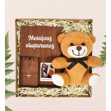 Pababo Kendin Tasarla Polo Kartlı Kolye Kutusu & Zirkon Kolye & Sevimli Ayıcık