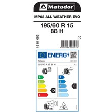 Matador 195/60 R15 88H Mp62 All Weather Evo Oto 4 Mevsim Lastiği (Üretim Yılı: 2024)